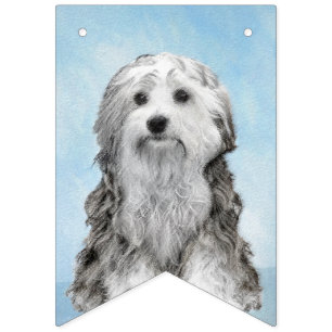 Lowchen schilderen - Kute Original Dog Art Vlaggetjes