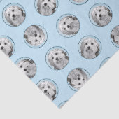 Lowchen Schilderen Zilver en Crème Originele Hond Tissuepapier (Detail)