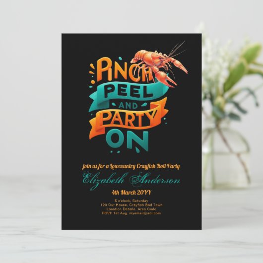 Lowcountry Kreeftfeest Partij Kaart (Staand voorkant)