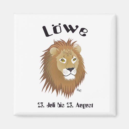 Löwe Sternzeichen Magnet Magneet (Voorkant)