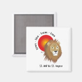 Löwe Sternzeichen Magnet Magneet (Voorkant / Achterkant)