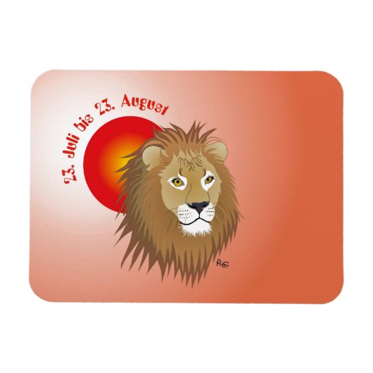 Löwe - Sternzeichen Premium Flexi Magnet Magneet (Horizontaal)