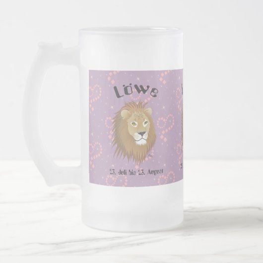 Löwe - Sternzeichen Tasse Matglas Bierpul (Links)