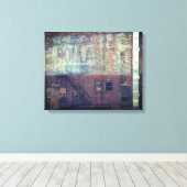 LOWELL MA BUILING SIGN WRAPPED CANVAS PRINT (Insitu (Houten vloer))