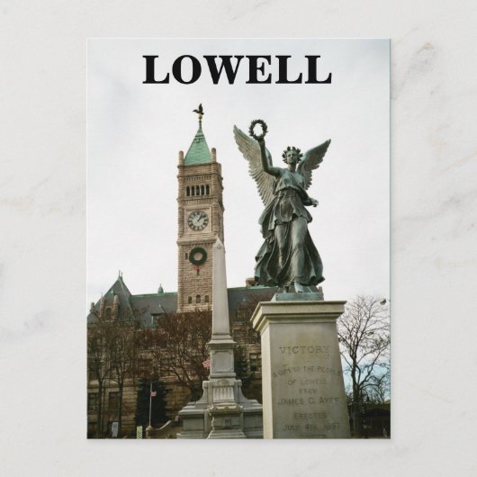 LOWELL MASSACHUSETTS CITY HALL BRIEFKAART (Voorkant)