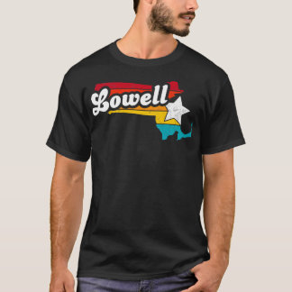 Lowell Massachusetts Vintage Gedecoreerd Souvenir  T-shirt