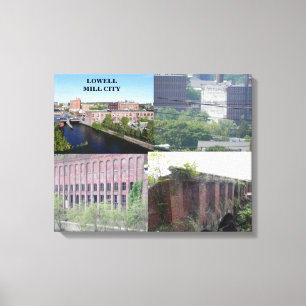LOWELL MOLENSTAD COLLAGE OMWIKKELD CANVAS AFDRUK