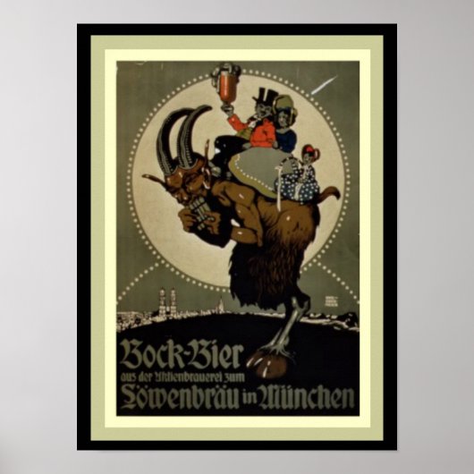 Lowenbrau Bock Beer Ad Poster 12 x 16 (Voorkant)