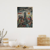 Lower Manhattan Anarchist Guide Punk Skyline Kunst Poster (Keuken)