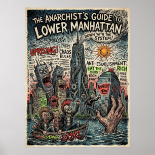 Lower Manhattan Anarchist Guide Punk Skyline Kunst Poster