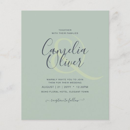 LOWEST BUDGET Calligrafie Ampersand Weddenschap Flyer (Voorkant)