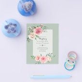 LOWEST BUDGET Roses Floral Wedding Invitae Flyer (Enkel)