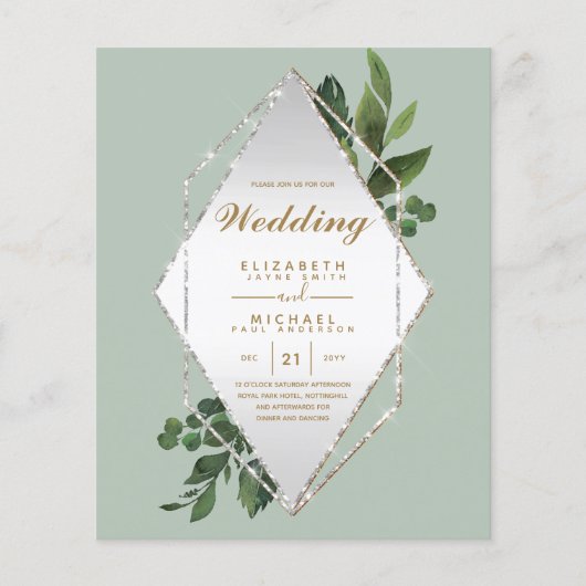 LOWEST BUDGET Wedding Invitations Greenery Lijst F Flyer (Voorkant)