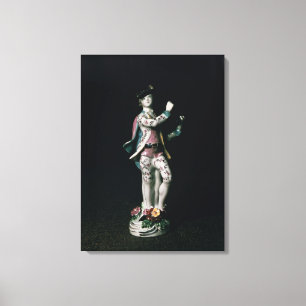 Lowestoft figuur van een jongen die een driehoek s canvas afdruk
