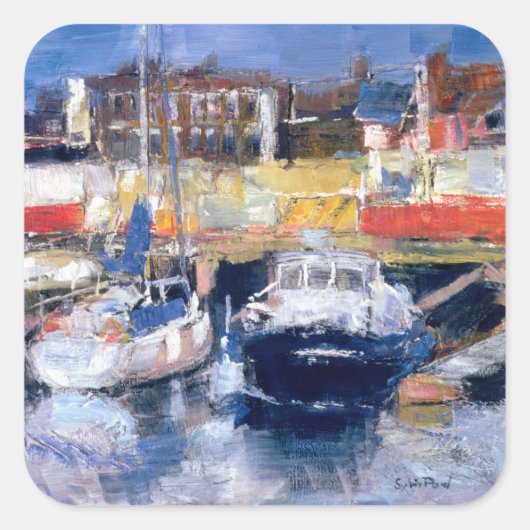 Lowestoft Harbour View Vierkante Sticker (Voorkant)