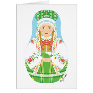 Łowicz Pole Bride Matryoshka Kaart