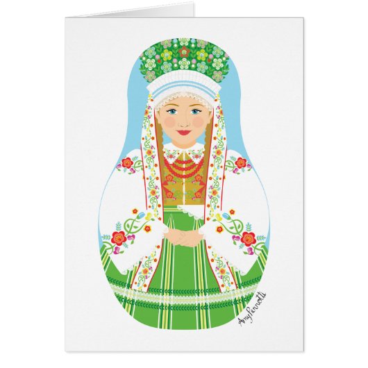 Łowicz Pole Bride Matryoshka Kaart (Voorkant)