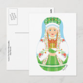 Łowicz Pole Mariée Matryoshka Carte postale (Devant / Derrière)