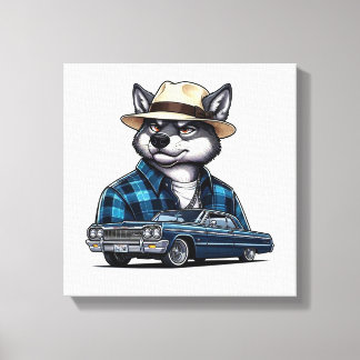 Lowrider Wolf Canvas Afdruk
