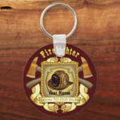 Loyaal aan Duty Shield brandweerman sleutelhangers (Voorkant)