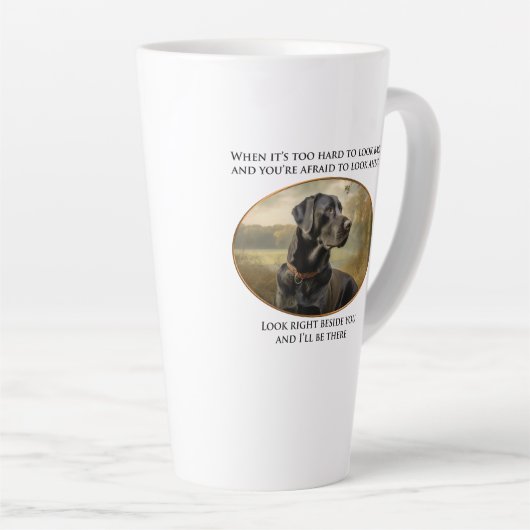 Loyal Black Lab Latte Mok (Rechterhoek)
