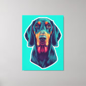 Loyal Glow – Vibrant Bluetick Coonhound Pop Art Canvas Afdruk (Voorkant)