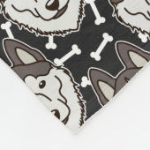 Loyal Siberian Husky Arctic Sled Dog Pet Puppy Fleece Deken (Hoek)