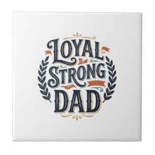 Loyale Sterke Vader Vintage Gravure Shirt Ontwerp_ Tegeltje