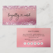 Loyalität Karte Glitter 5 nagels wimpers schoonhei Visitekaartje (Voorkant / Achterkant)