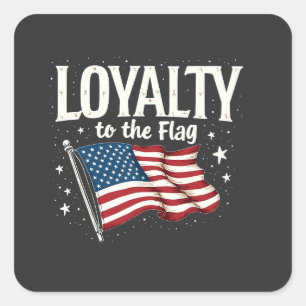 Loyaliteit aan de Amerikaanse vlag voor Veteranend Vierkante Sticker
