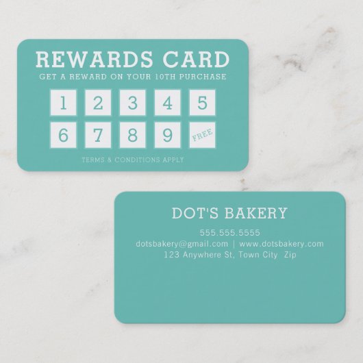 LOYALITEIT KAART schattig modern loyaliteit 10 min (Voorkant / Achterkant)