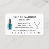 Loyaliteit Kaart Waterverf Nail Polish Salon Visitekaartje (Achterkant)