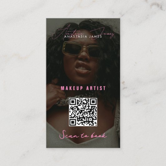 Loyaliteit QR-code voor kleine bedrijven Girly Visitekaartje (Voorkant)