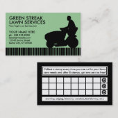 loyaliteit van de groene streak - grasdiensten klantenkaartje (Voorkant / Achterkant)