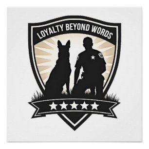 Loyaliteit Voorbij Woorden Vintage K9 Politie Badg Perfect Poster