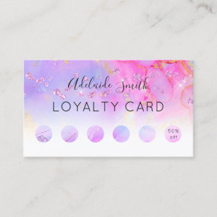 Loyaliteitskaart paarse tinten visitekaartje