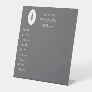 Loyaliteitskaart voor exclusieve kapsalons reclamebord met voetstuk