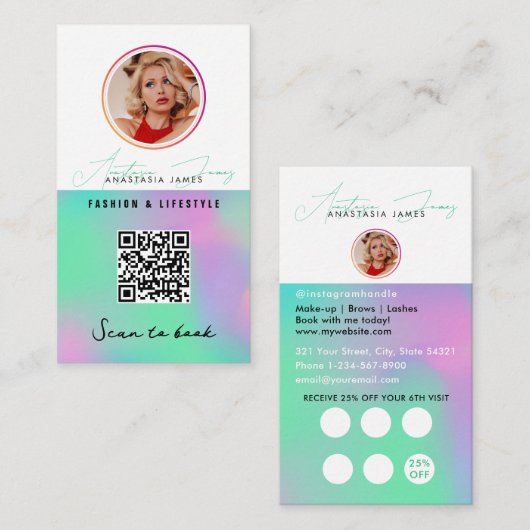 Loyaliteitskorting voor kleine bedrijven QR-code h Visitekaartje (Voorkant / Achterkant)