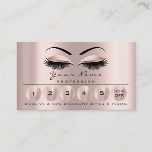 Loyality Card 6 Makeup Eyebrow Eyes Lashes Roos Visitekaartje