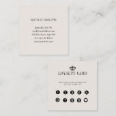 Loyalty 10 Nails Lashes Vierkante Visitekaartje (Voorkant / Achterkant)
