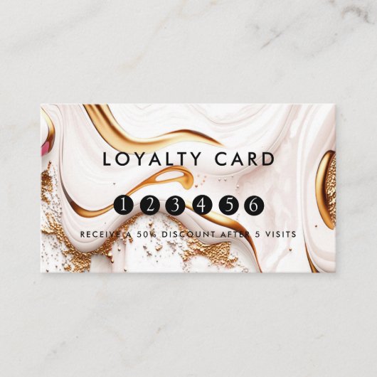 Loyalty 5 Nails Lashes Beauty Glitter Gold Visitekaartje (Voorkant)