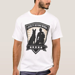 Loyalty Beyond Words Vintage K9 Politie Badge Vect T-shirt