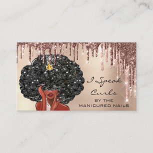 Loyalty Card 10 Punch Curly Hairdresser Girl Visitekaartje