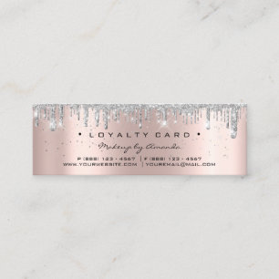 Loyalty Card 6 Punch Makeup Grey Heart Roos Small