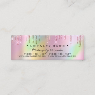 Loyalty Card 6 Punch Makeup Holographic Roos Small