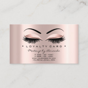 Loyalty Card 6 Punch Makeup Lashes Heart Roos Brow