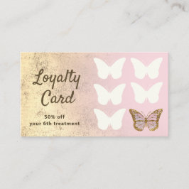 Loyalty Card Faux Gold folie Vlinder Visitekaartje