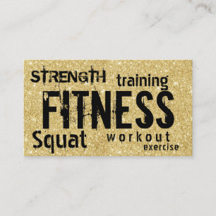 Loyalty Card Fitness Personal Trainer Gold Glitter