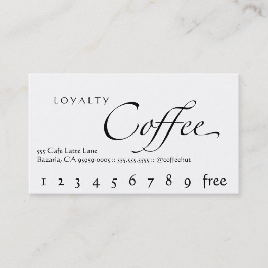 Loyalty Coffee Punch Card (Voorkant)