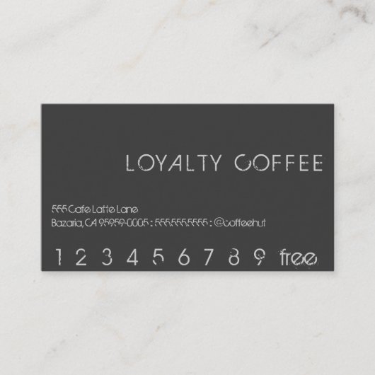 Loyalty Coffee Punch Card (Voorkant)